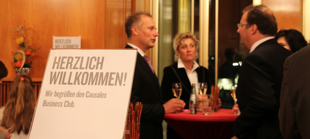 Oper Leipzig- Wilkommensschild für den Causales-Business Club