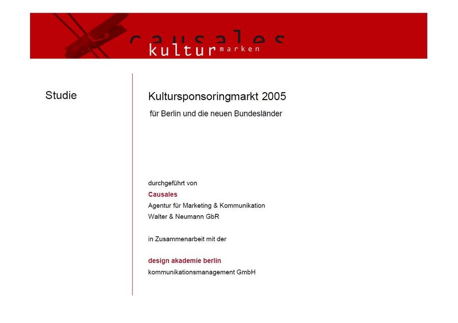 Causales Studie 2005 - Deckblatt